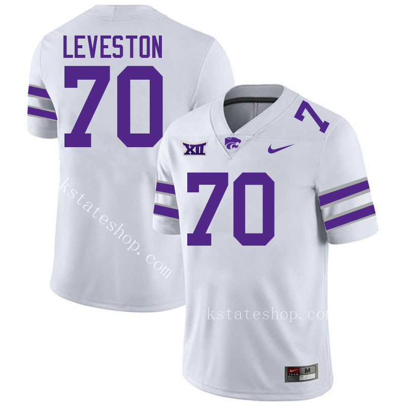 KT Leveston Kansas State Jersey,Kansas State Wildcats #70 KT Leveston Jersey College Youth-White